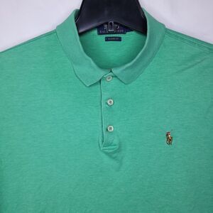 Ralph Lauren Polo Shirt Mens Large Green Pony Classic Fit
